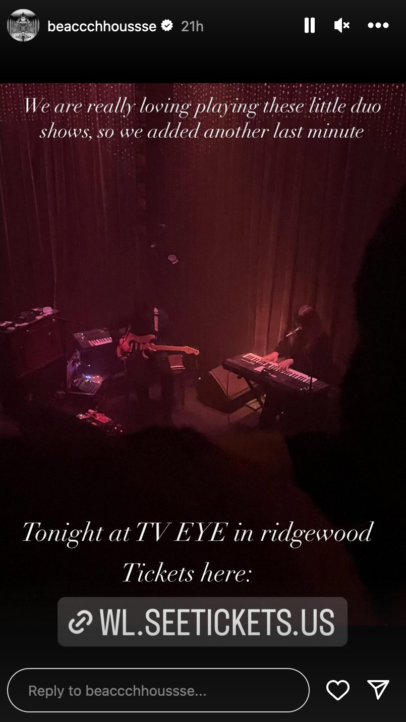 Beach House played TV Eye last night! (video, setlist)