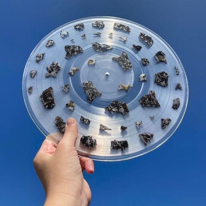 This Otherworldly Installation at Miami Art Week Featured Vinyl Adorned With Rocks From Outer Space
