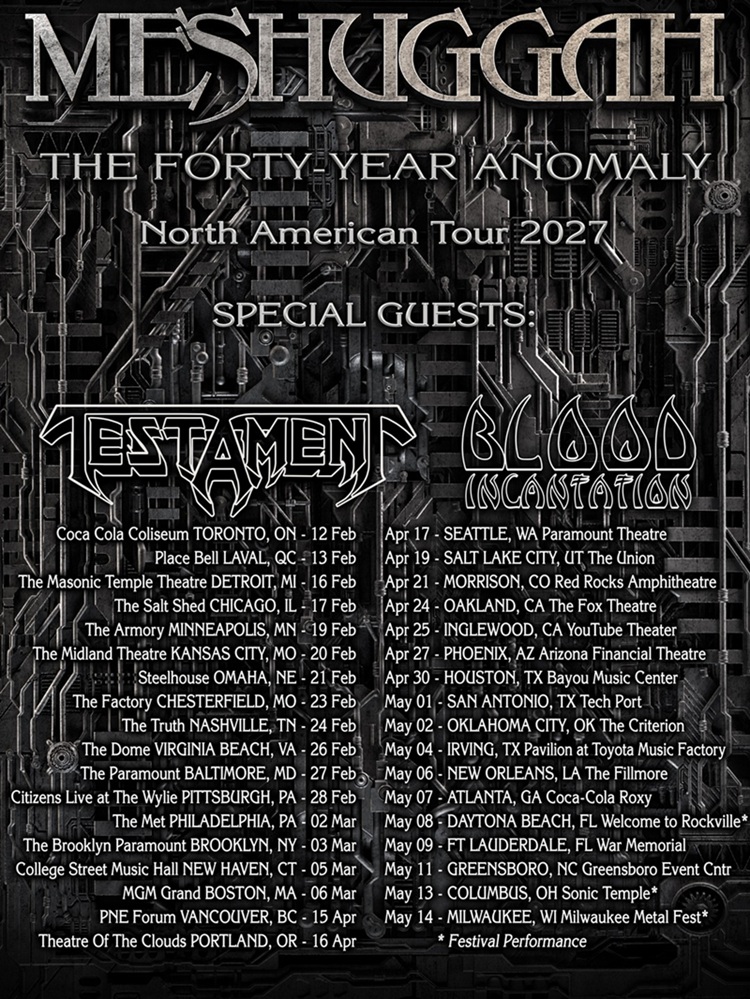 Meshuggah Announce The Forty-Year Anomaly North American Tour